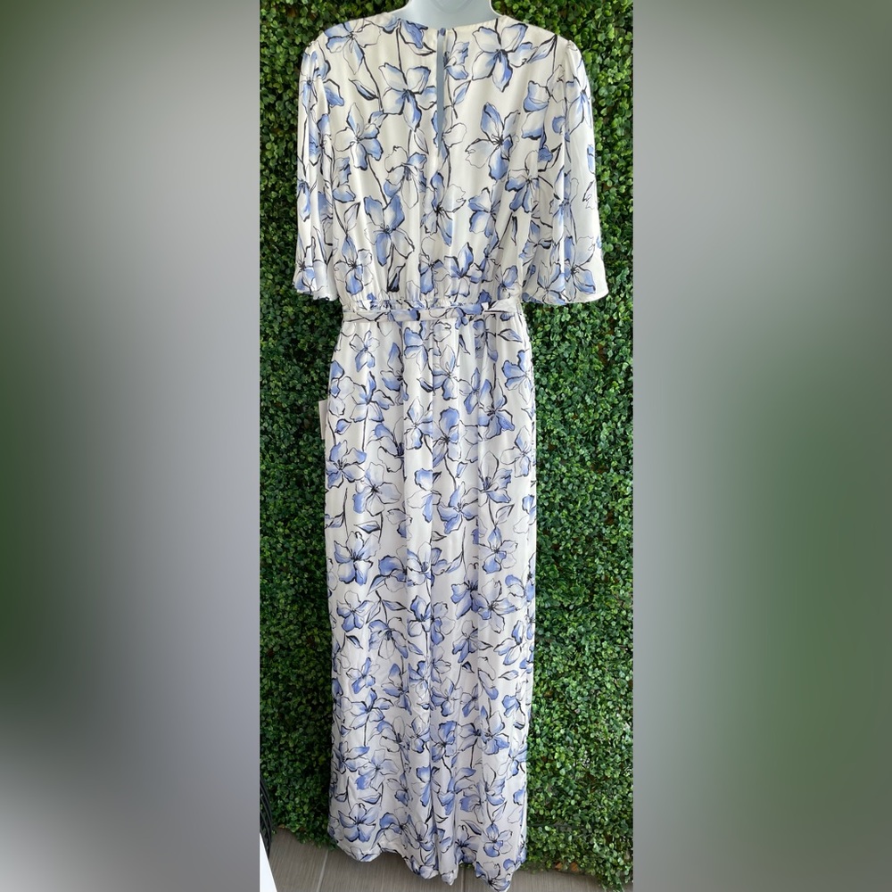 Lulus | True Masterpiece White Floral Print Satin Wide-Leg Jumpsuit - NWT - Picture 16 of 16